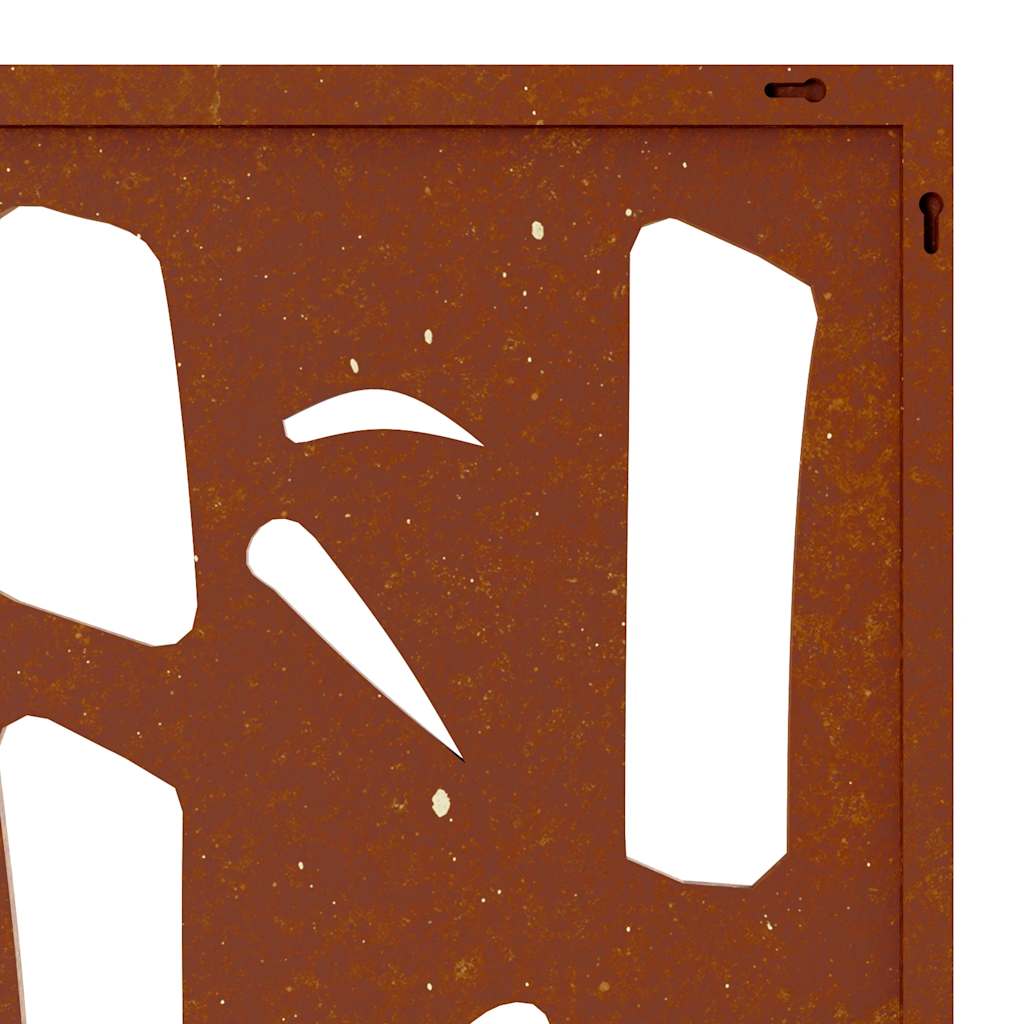 Garten-Wanddeko 55x55 cm Cortenstahl Bambus-Design