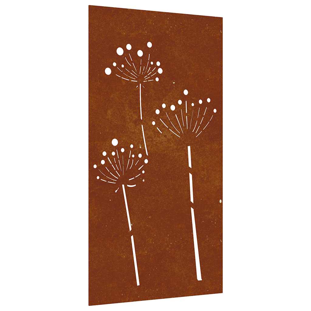 Garten-Wanddeko 105x55 cm Cortenstahl Blumen-Design