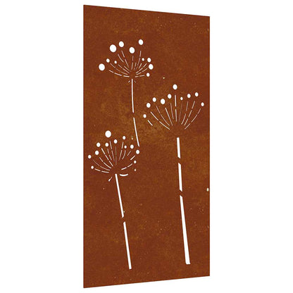 Garten-Wanddeko 105x55 cm Cortenstahl Blumen-Design