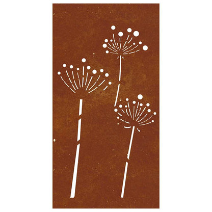 Garten-Wanddeko 105x55 cm Cortenstahl Blumen-Design
