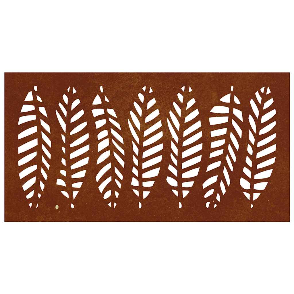 Garten-Wanddeko 105x55 cm Cortenstahl Blatt-Design