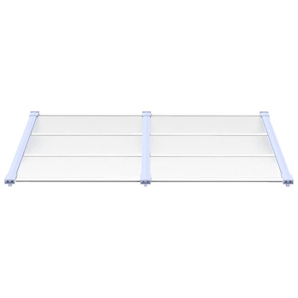 Türvordach Grau und Transparent 152,5x90 cm Polycarbonat