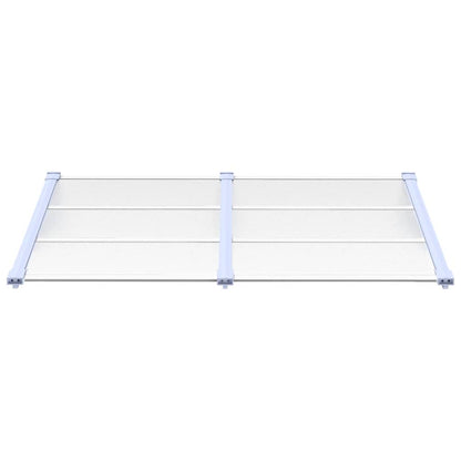 Türvordach Grau und Transparent 152,5x90 cm Polycarbonat