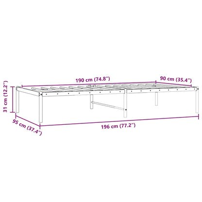 Bettgestell Metall Schwarz 90x190 cm
