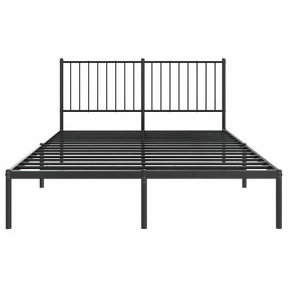 Bettgestell mit Kopfteil Metall Schwarz 140x200 cm