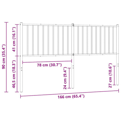 Ersatz-Kopfteil Metall Schwarz 180 cm