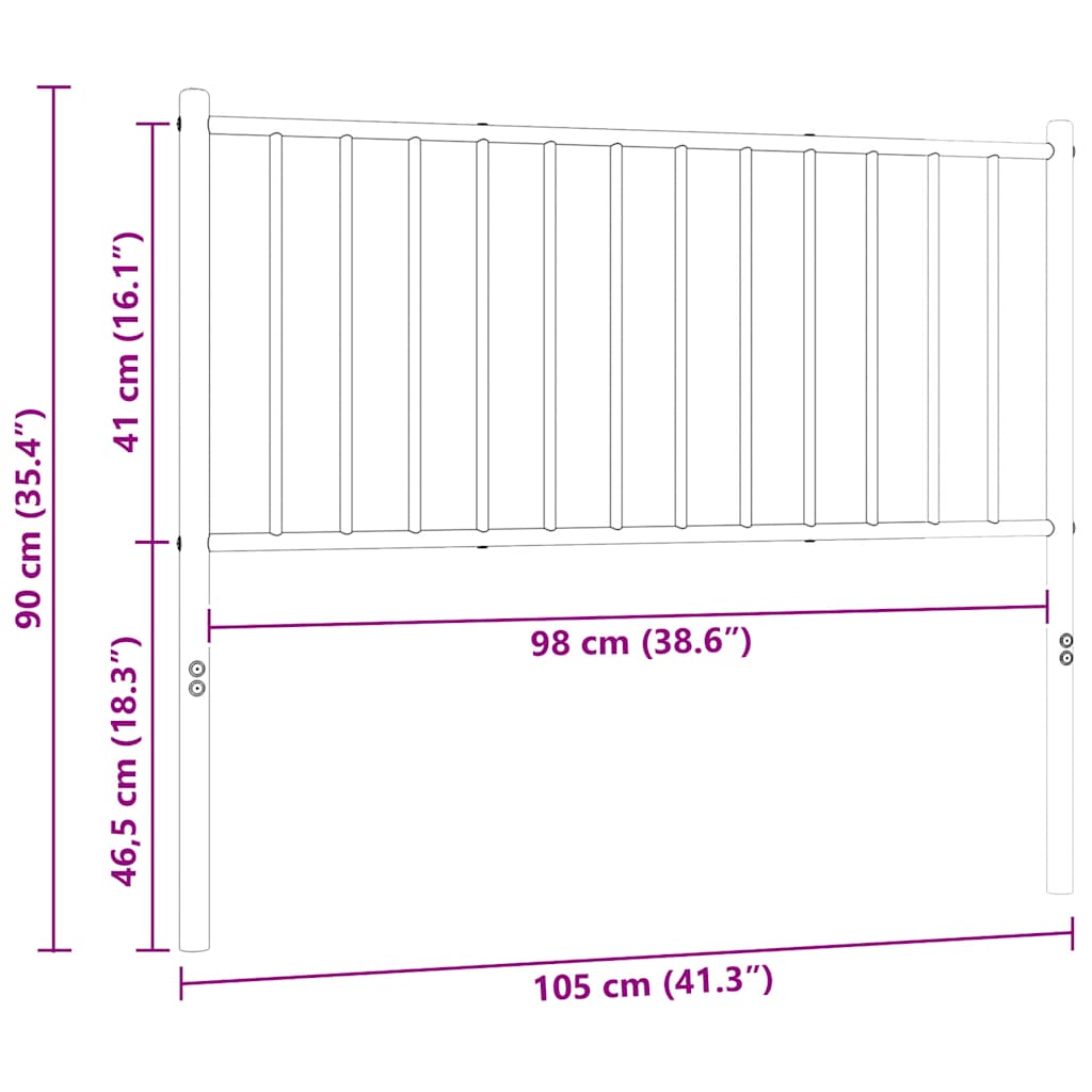 Ersatz-Kopfteil Metall Weiß 100 cm