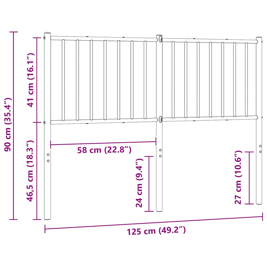 Ersatz-Kopfteil Metall Weiß 120 cm