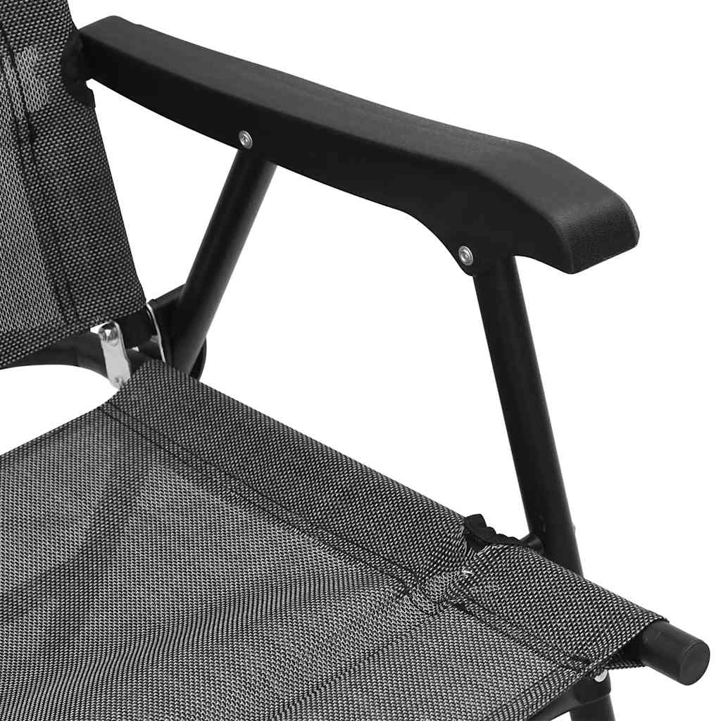 Klappbare Gartenstühle 2 Stk. Graumeliert Stahl und Textilene