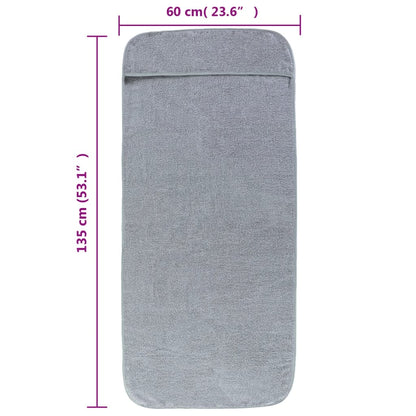 Strandtücher 2 Stk. Grau 60x135 cm Stoff 400 GSM