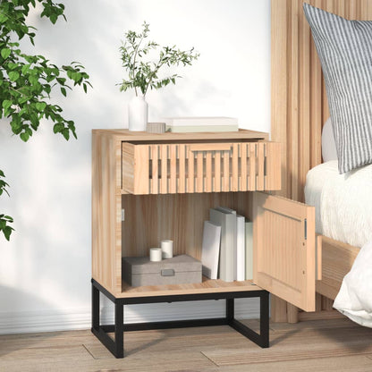 Nachttisch 40x30x55,5 cm Holzwerkstoff & Eisen