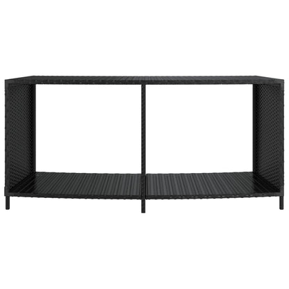 Outdoor-Regale 2 Stk. Schwarz Poly Rattan