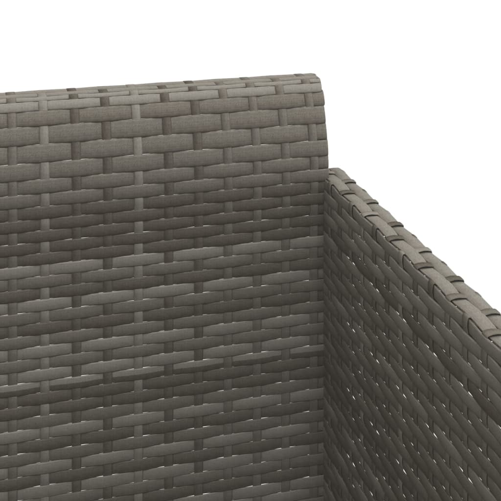 Sonnenliege mit Kissen Grau 182x118x63 cm Poly Rattan