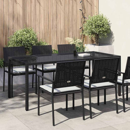 Gartentisch Schwarz 190 x 90 x 75 cm Poly-Rattan