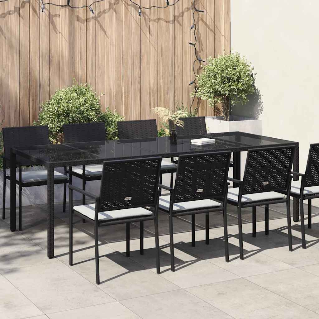 Gartentisch Pur Schwarz 250 x 100 x 75 cm Poly-Rattan