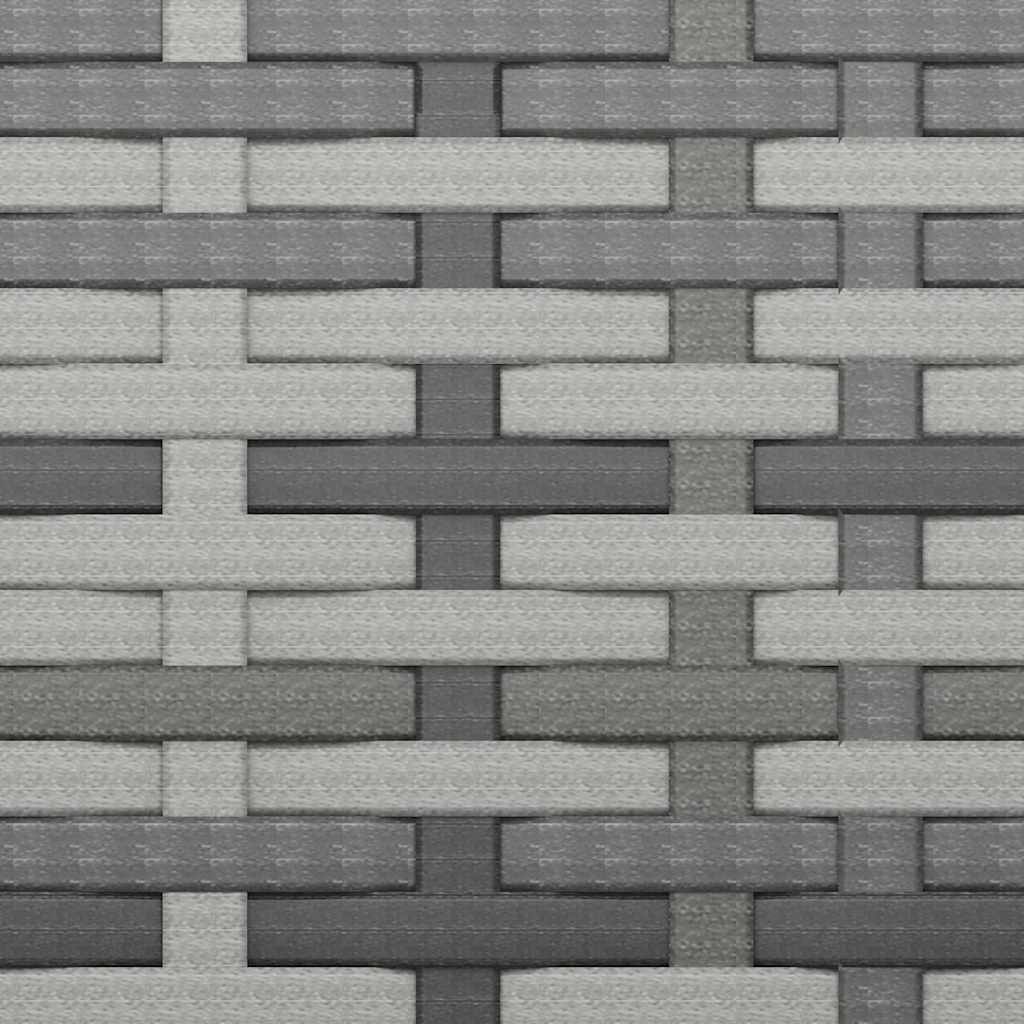 Gartensofa 3-Sitzer mit Kissen Grau Poly Rattan