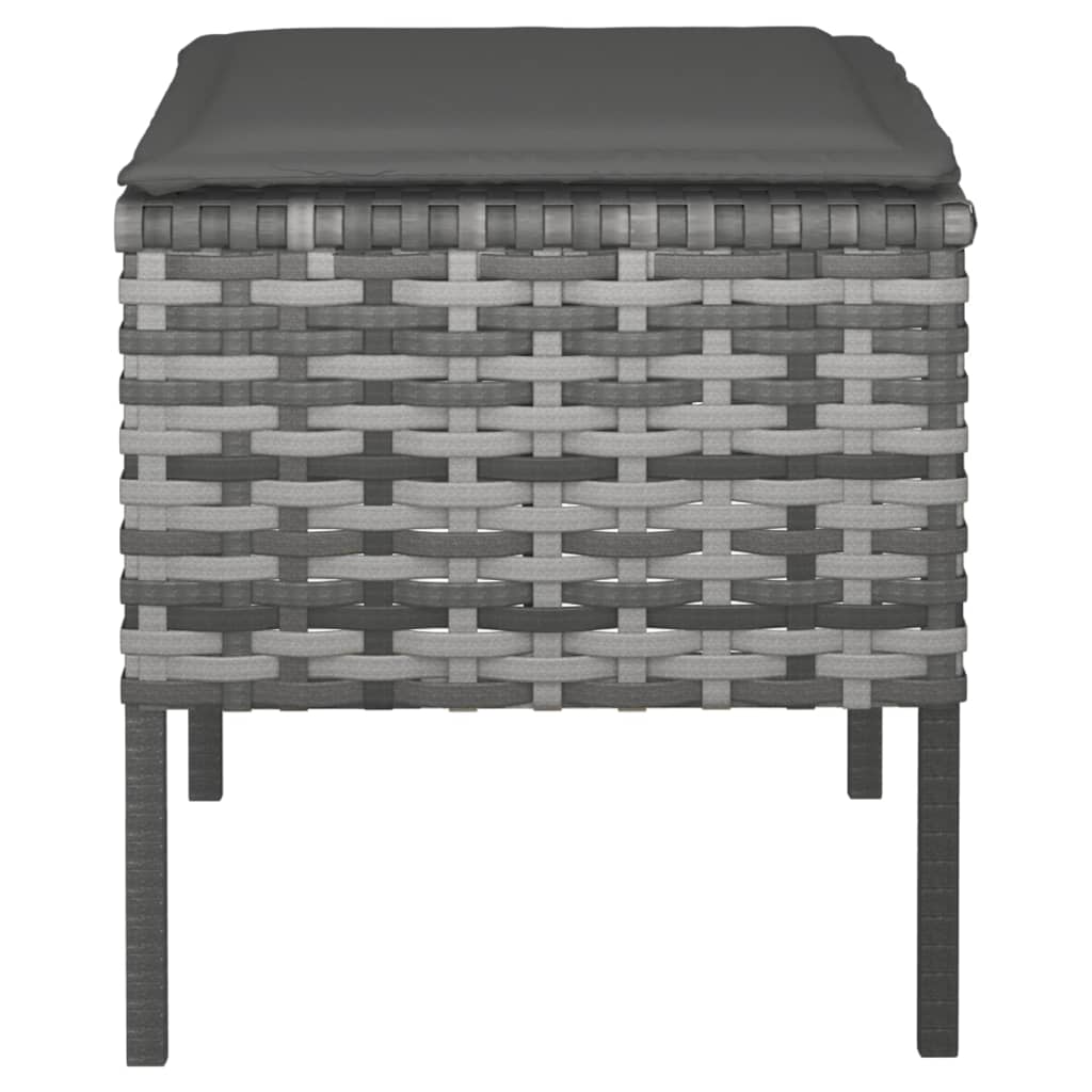 Gartenhocker mit Kissen 4 Stk. Grau Poly Rattan
