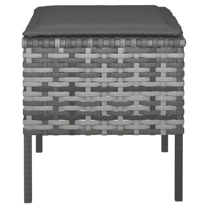 Gartenhocker mit Kissen 4 Stk. Grau Poly Rattan