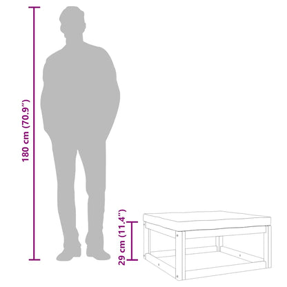Gartenhocker mit Hellgrauen Kissen Massivholz Akazie