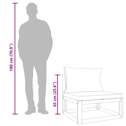 Garten-Mittelsofa mit Grünen Kissen Massivholz Akazie