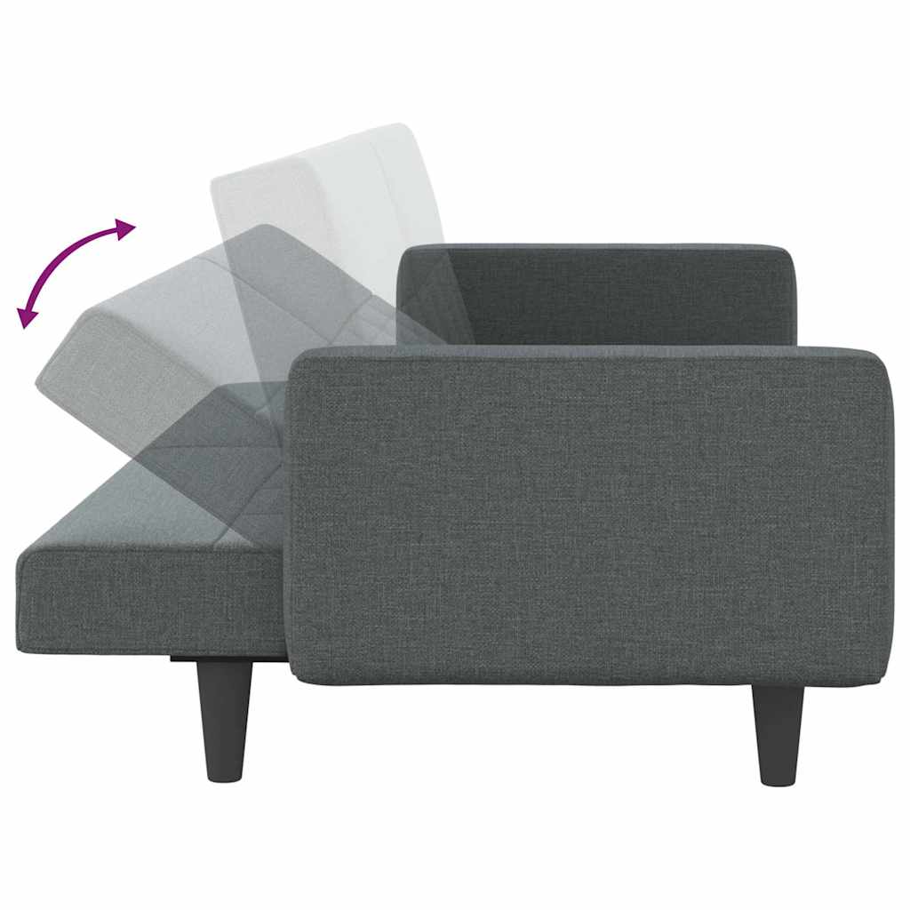 Schlafsofa mit Kissen Dunkelgrau Stoff