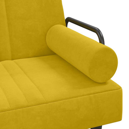 Schlafsofa mit Armlehnen Gelb Samt