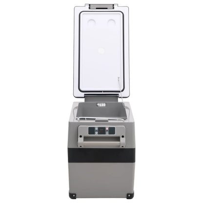 Kühlbox mit Griff und Adapter Schwarz und Grau 35 L PP & PE