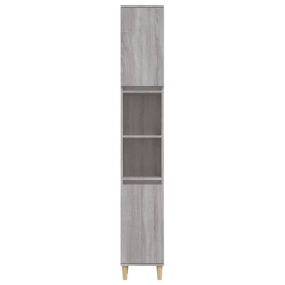 Badschrank Grau Sonoma 30x30x190 cm Holzwerkstoff