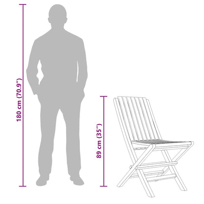 Gartenstühle 2 Stk. Klappbar 47x47x89 cm Massivholz Teak