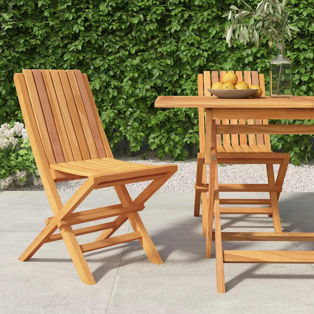 Gartenstühle 2 Stk. Klappbar 47x47x89 cm Massivholz Teak