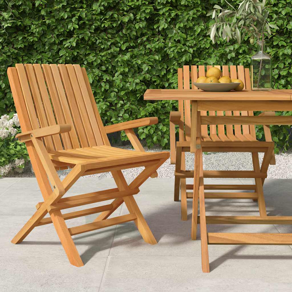 Gartenstühle 2 Stk. Klappbar 61x67x90 cm Massivholz Teak