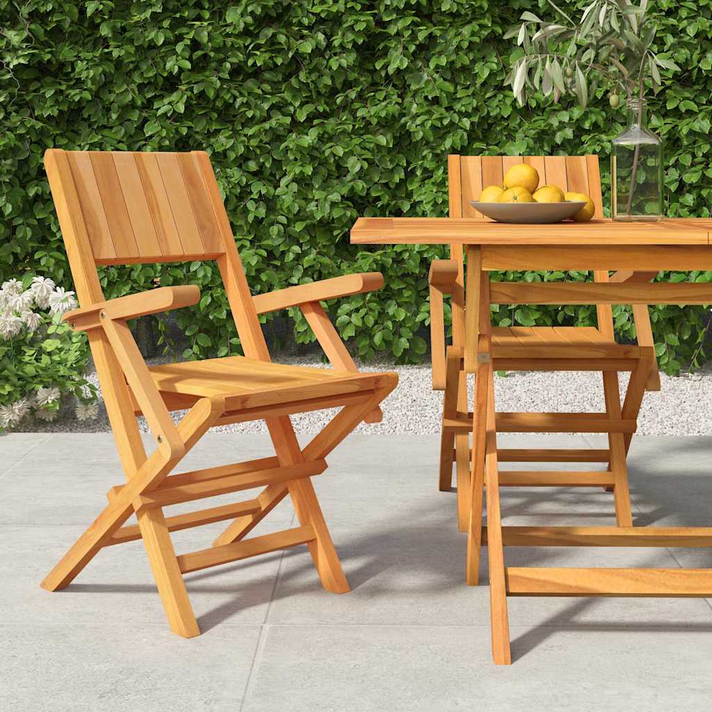 Gartenstühle 2 Stk. Klappbar 55x61x90 cm Massivholz Teak