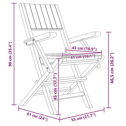 Gartenstühle 6 Stk. Klappbar 55x61x90 cm Massivholz Teak