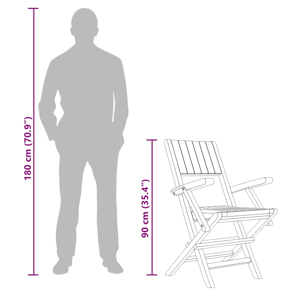 Gartenstühle 6 Stk. Klappbar 55x61x90 cm Massivholz Teak