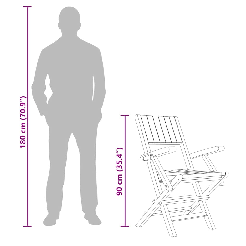Gartenstühle 8 Stk. Klappbar 55x61x90 cm Massivholz Teak