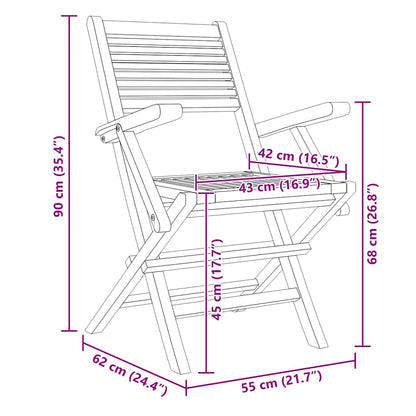 Gartenstühle 6 Stk. Klappbar 55x62x90 cm Massivholz Teak