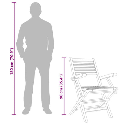 Gartenstühle 6 Stk. Klappbar 55x62x90 cm Massivholz Teak