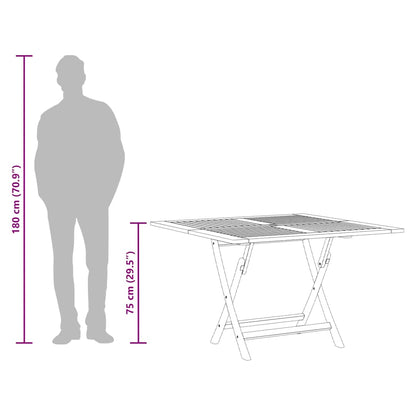 Gartentisch Klappbar Ø 110x75 cm Massivholz Teak