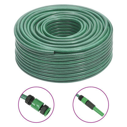 Gartenschlauch mit Kupplung-Set Grün 0,5" 100 m PVC