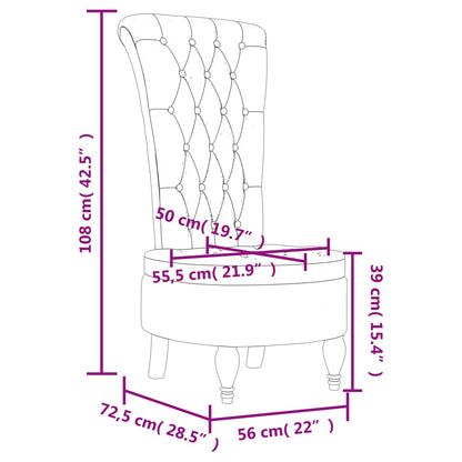 Polsterstuhl mit Hoher Rückenlehne Schwarz Samt Knopfheftung