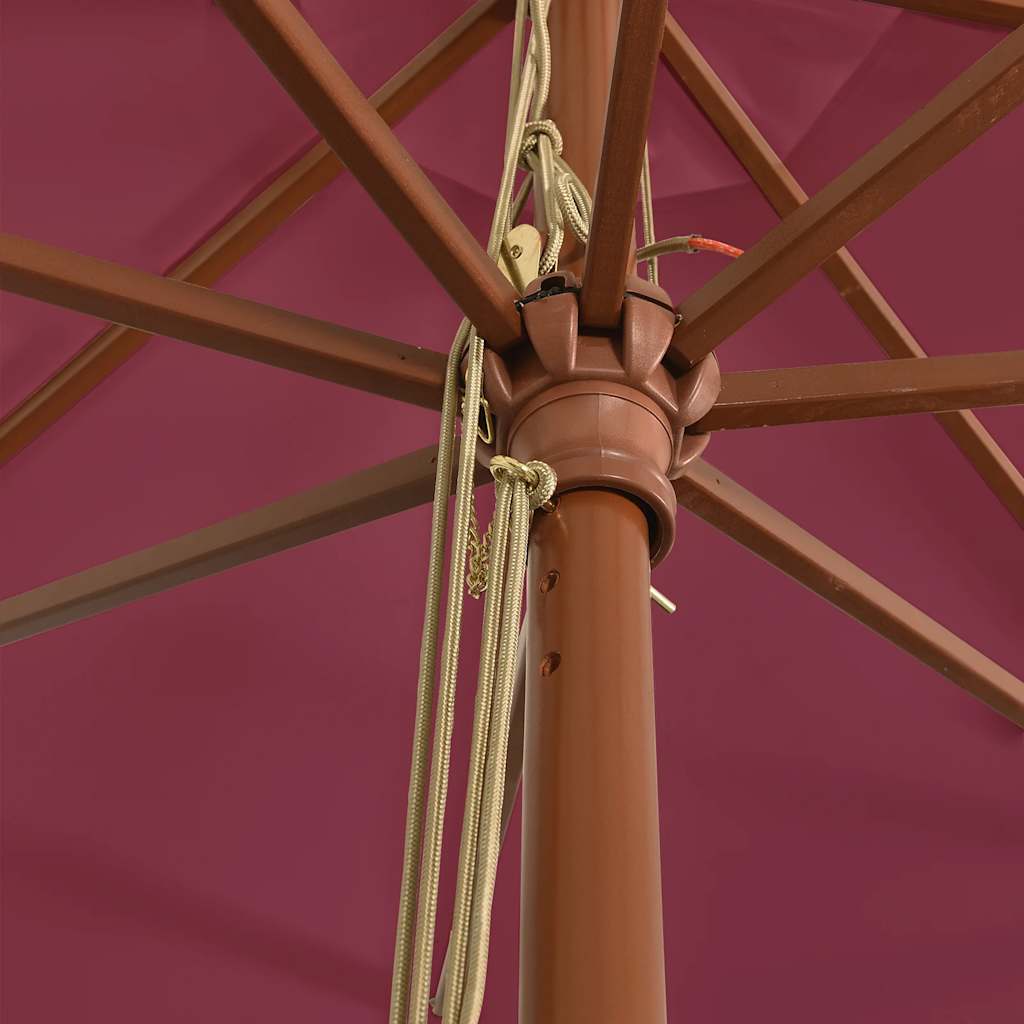 Sonnenschirm mit Holzmast Bordeauxrot 400x273 cm