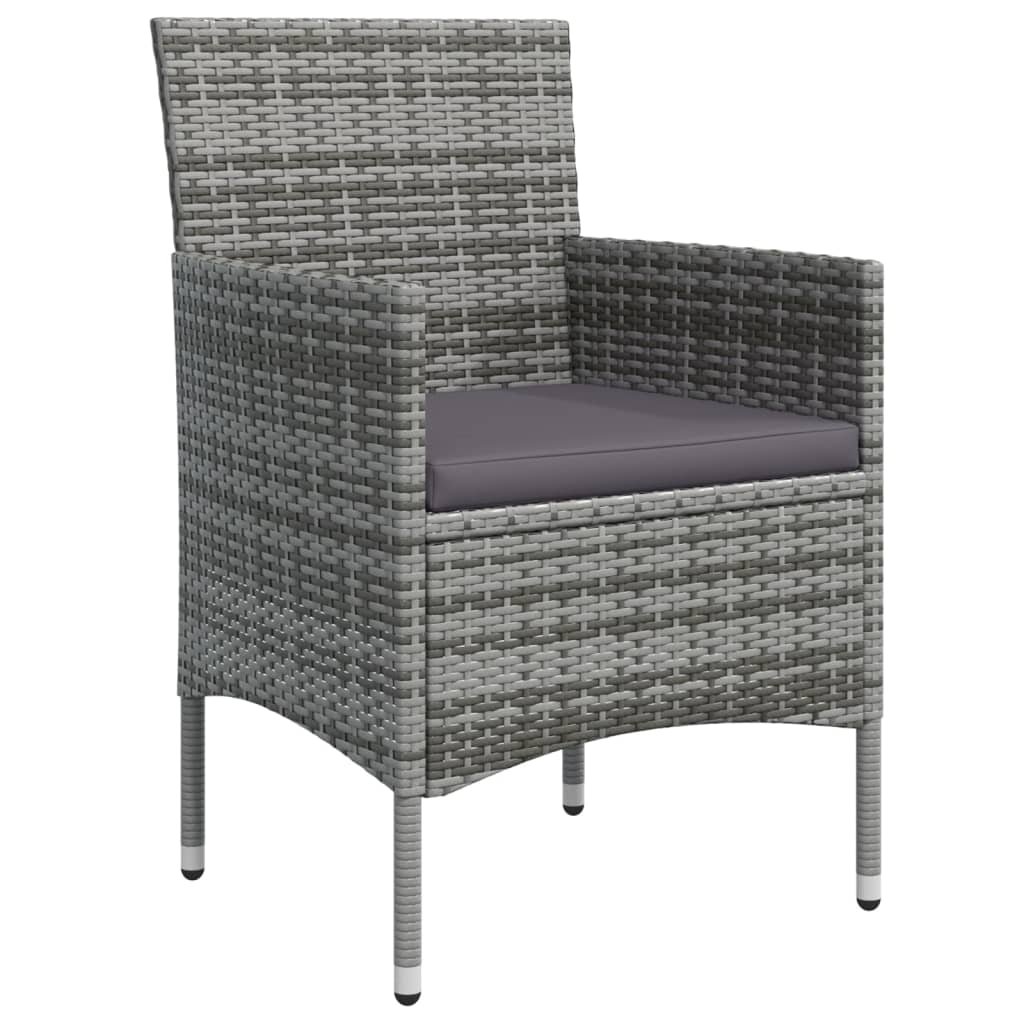 5-tlg. Garten-Essgruppe mit Kissen Grau und Schwarz