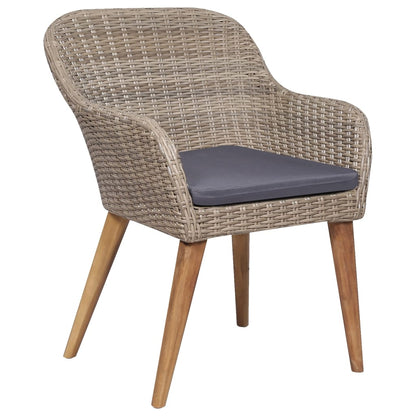 5-tlg. Garten-Essgruppe mit Kissen Braun