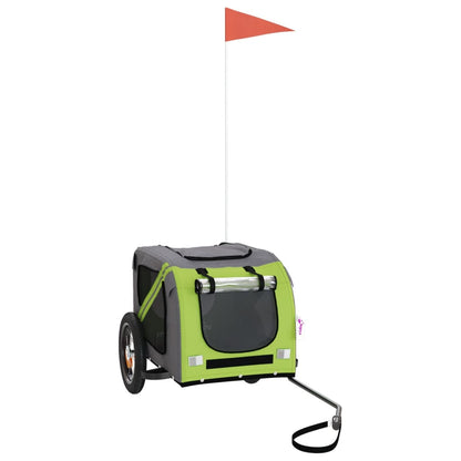 Fahrradanhänger Hunde Grün und Grau Oxford-Gewebe und Eisen