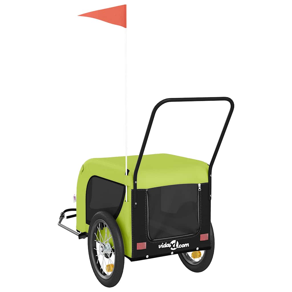 Fahrradanhänger Hunde Grün und Schwarz Oxford-Gewebe & Eisen