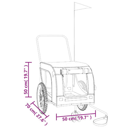 Fahrradanhänger Hunde Grün und Schwarz Oxford-Gewebe & Eisen