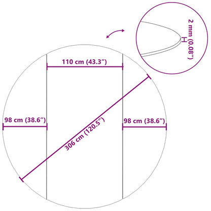Pool-Bodentuch Hellgrau Ø306 cm Polyester Geotextil