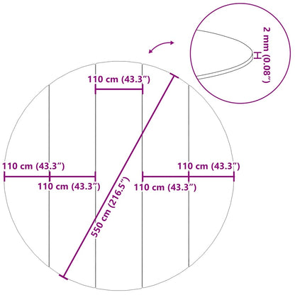 Pool-Bodentuch Hellgrau Ø550 cm Polyester Geotextil