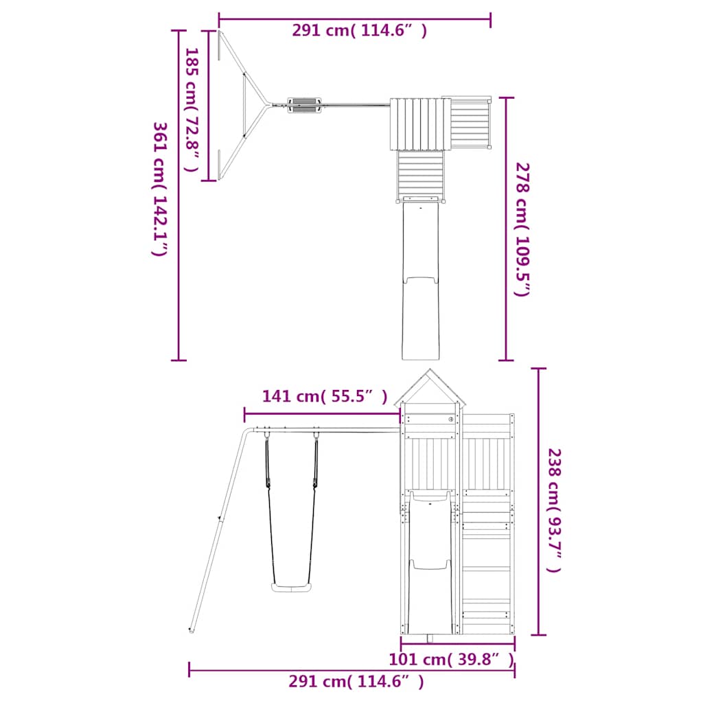 Spielturm Imprägniertes Kiefernholz