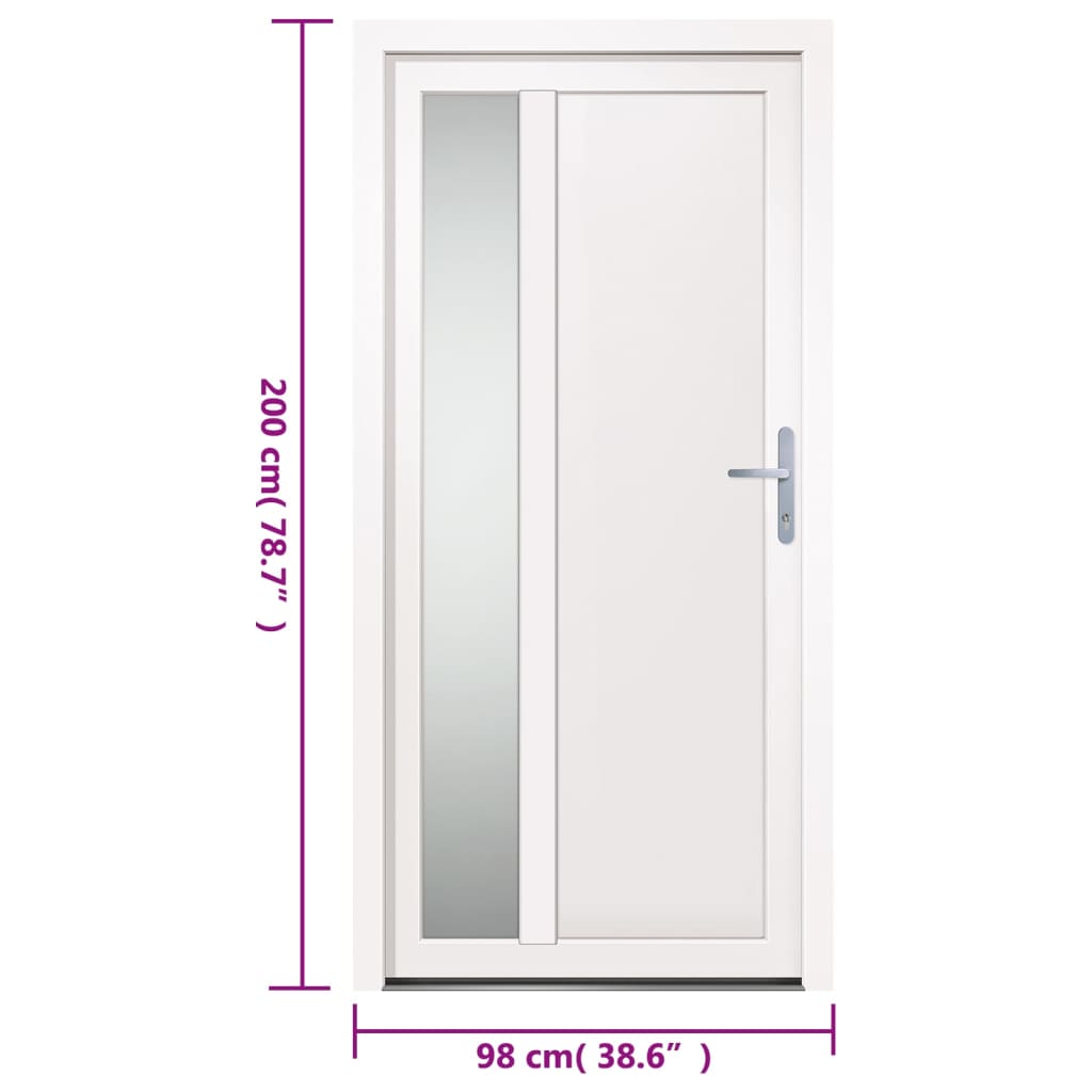 Haustür Weiß 98x200 cm PVC